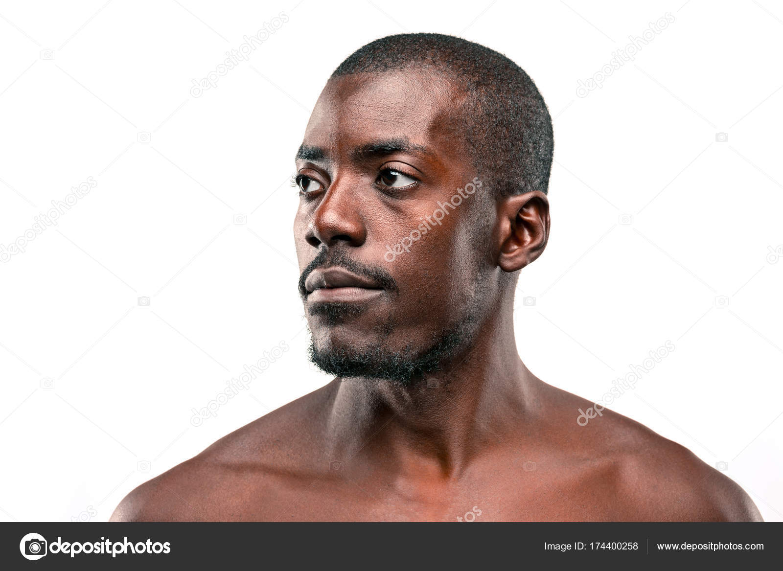 Positive thinking African-American man on brown background Stock Photo
