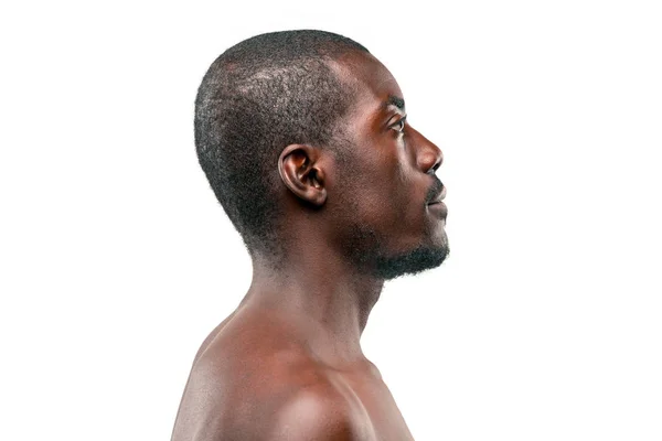 Pensée positive homme afro-américain sur fond brun — Photo