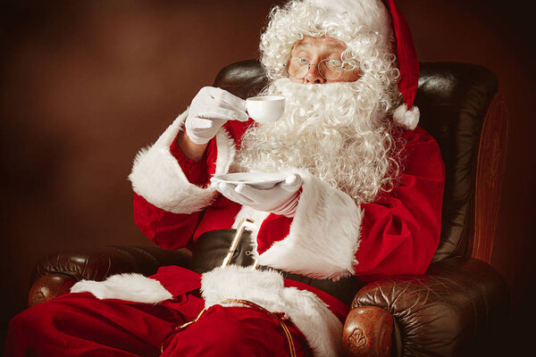 Portrait of Man in Santa Claus Costume