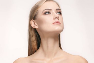 Güzel kız yüzü. Mükemmel cilt