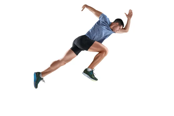 The studio shot of high jump athlete is in action — Stock Photo, Image