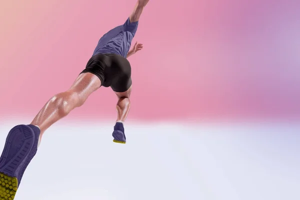 走り高跳び選手のスタジオ撮影は、アクション — ストック写真