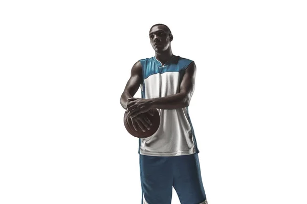 공을 농구 선수의 초상화 — 스톡 사진