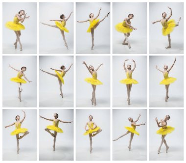 Beyaz arka plan üzerinde genç klasik dansçı.