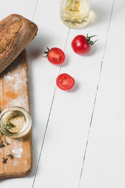 stock image Fresh bread on table close-up