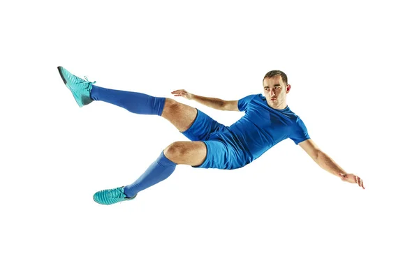 Professional football soccer player isolated white background — Stock Photo, Image