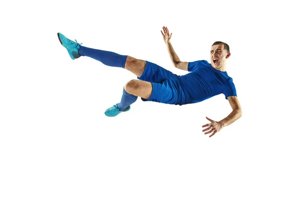 Professional football soccer player isolated white background — Stock Photo, Image