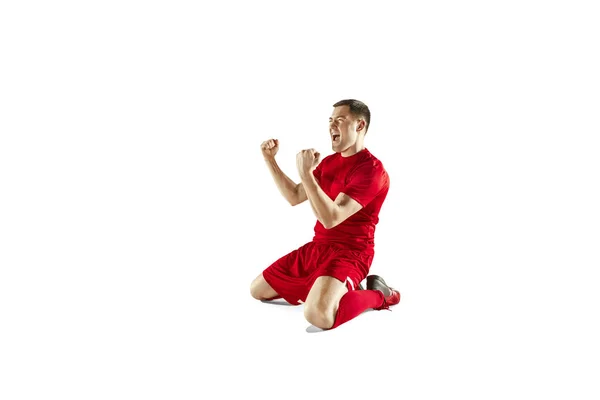 Happiness football player after goal — Stock Photo, Image