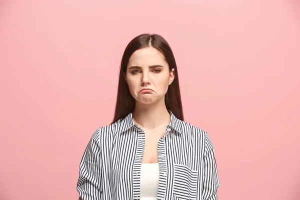Beautiful woman looking suprised and bewildered isolated on pink — Stock Photo, Image