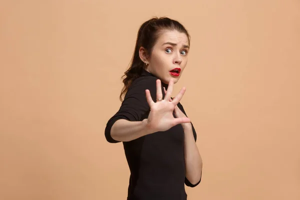 Portrait of the scared woman on pastel — Stock Photo, Image