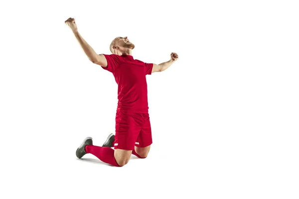 Felicidade jogador de futebol após gol — Fotografia de Stock