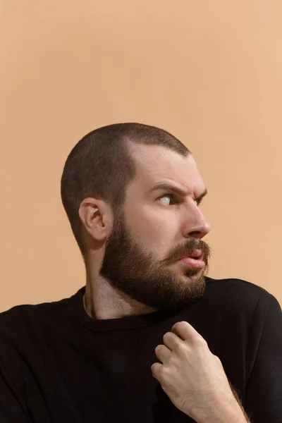 Portrait of the scared man on pastel — Stock Photo, Image