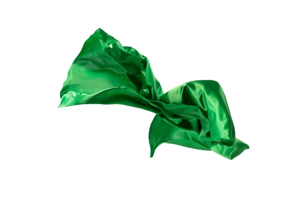 光滑典雅透明绿布在白色背景下分离. — 图库照片