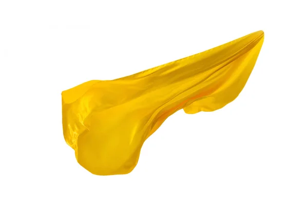 Ομαλή κομψό διαφανές κίτρινο πανί χωρίζονται σε λευκό φόντο. — Φωτογραφία Αρχείου