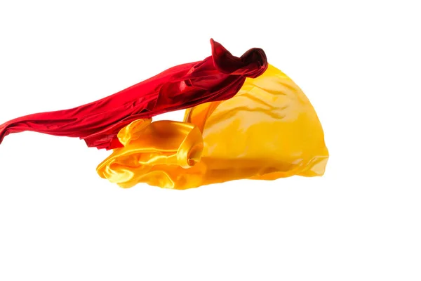光滑典雅透明黄色, 红色, 布在白色背景上分离. — 图库照片