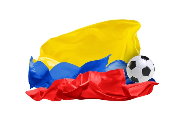 La bandera nacional de Columbia. Copa Mundial de la FIFA. Rusia 2018 — Foto de Stock