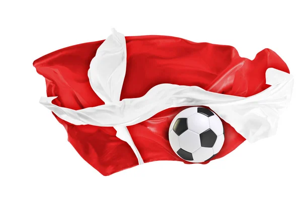 La bandera nacional de Danmark. Copa Mundial de la FIFA. Rusia 2018 — Foto de Stock