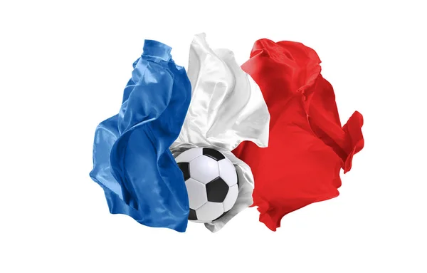 La bandera nacional de Francia. Copa Mundial de la FIFA. Rusia 2018 — Foto de Stock