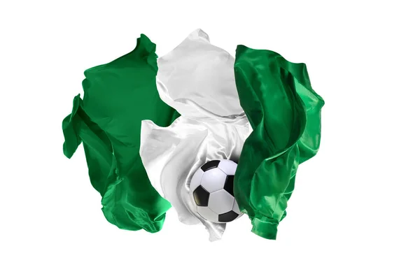 La bandera nacional de Nigeria. Copa Mundial de la FIFA. Rusia 2018 — Foto de Stock