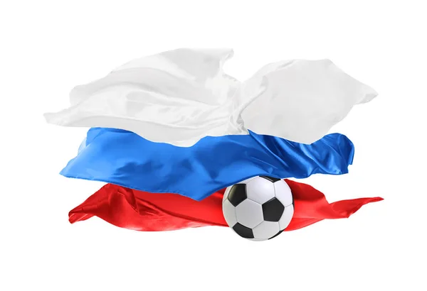 La bandera nacional de Rusia. Copa Mundial de la FIFA. Rusia 2018 — Foto de Stock