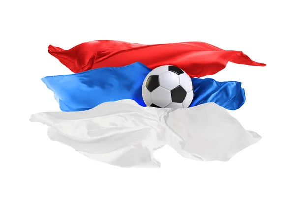 La bandera nacional de Serbia. Copa Mundial de la FIFA. Rusia 2018 — Foto de Stock