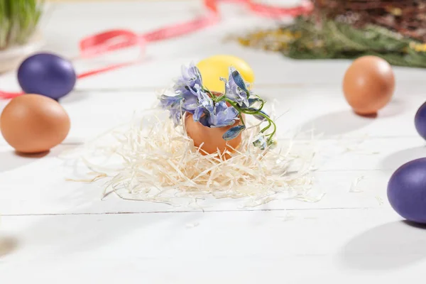 Beautiful easter table setting composition. — Stock Photo, Image