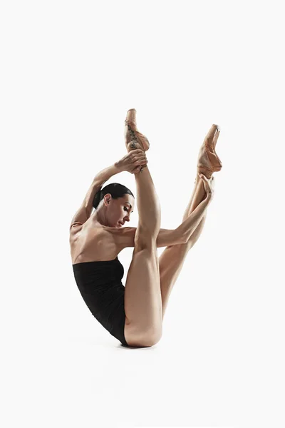 Aerobics fitness vrouw oefening geïsoleerd in het volledige lichaam. — Stockfoto
