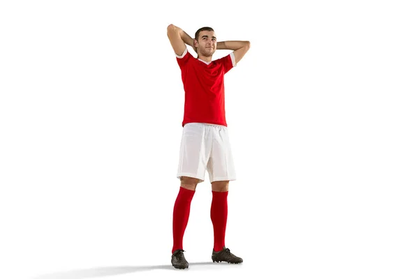 Happiness football player after goal — Stock Photo, Image