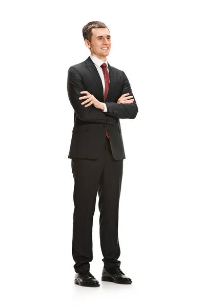 Retrato de cuerpo completo de hombre de negocios en blanco — Foto de Stock
