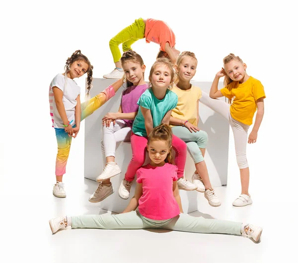 The kids dance school, ballet, hiphop, street, funky and modern dancers — Stock Photo, Image