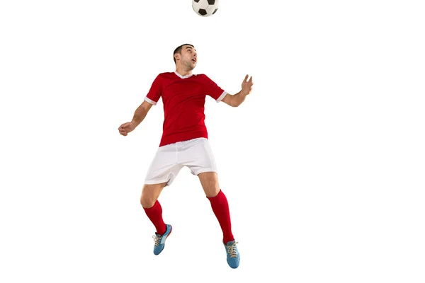 Professzionális labdarúgás soccer player elszigetelt fehér háttér — Stock Fotó