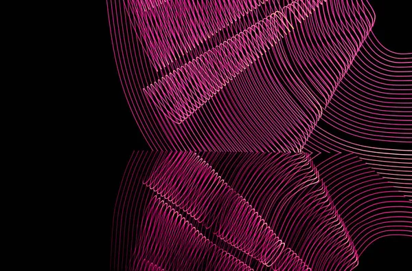 밝은 네온 라인 디자인 배경, 긴 노출 과 핑크 색으로 촬영 — 스톡 사진