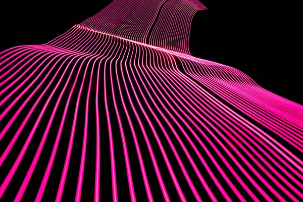 Bright neon line designed background, shot with long exposure, pink