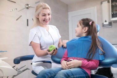 Beyaz kız dişçi muayenehanesini ziyaret etti.