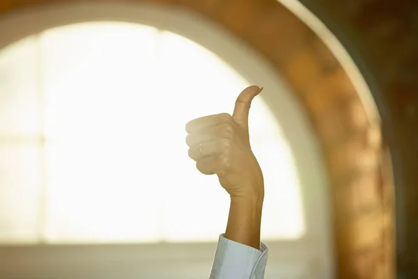 Close up of african-american humans hands gesturing — Stock Photo, Image