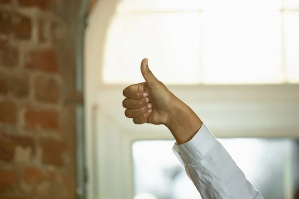 Close up of african-american humans hands gesturing — Stock Photo, Image