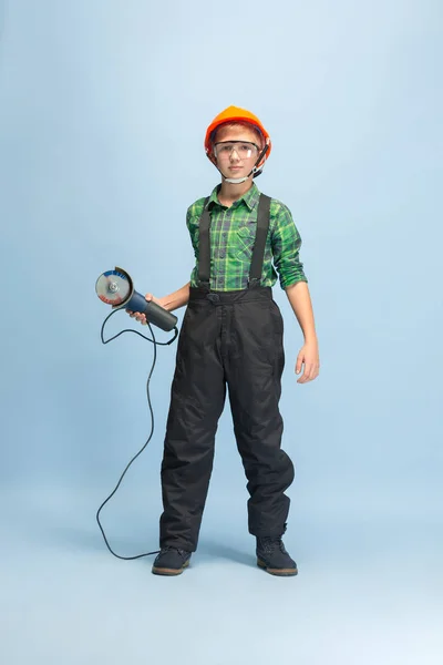 Boy dreaming about future profession of engineer — Stock Photo, Image