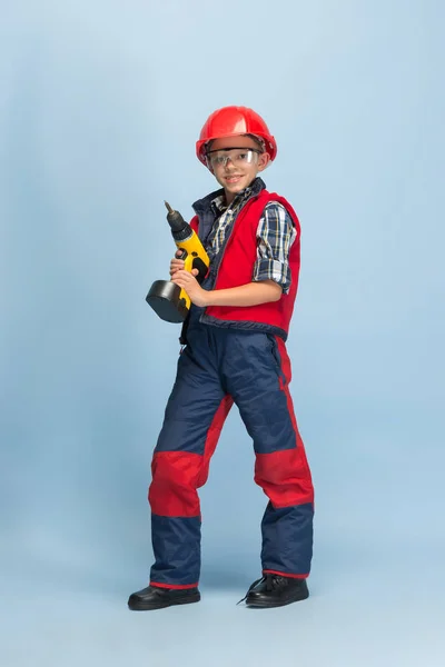 Boy dreaming about future profession of engineer — Stock Photo, Image