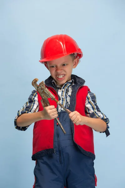 Boy dreaming about future profession of engineer — Stok fotoğraf