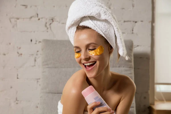 Beauty Day. Woman doing her daily skincare routine at home