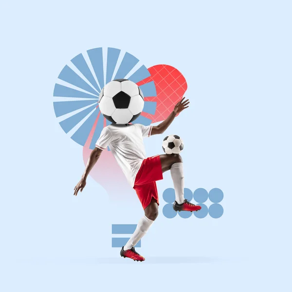 Sport and geometric style. Modern design. Contemporary art collage. — Stock Photo, Image