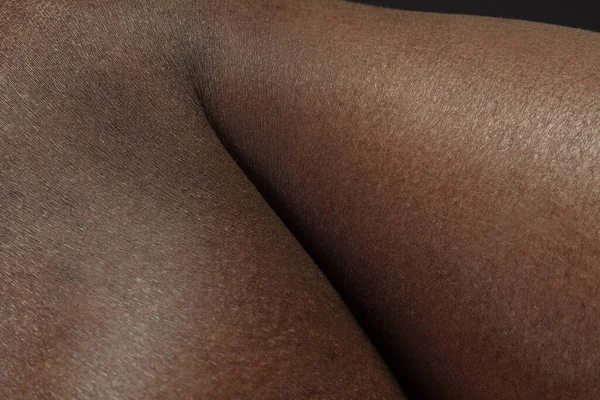 Texture of human skin. Close up of african-american male body — 스톡 사진