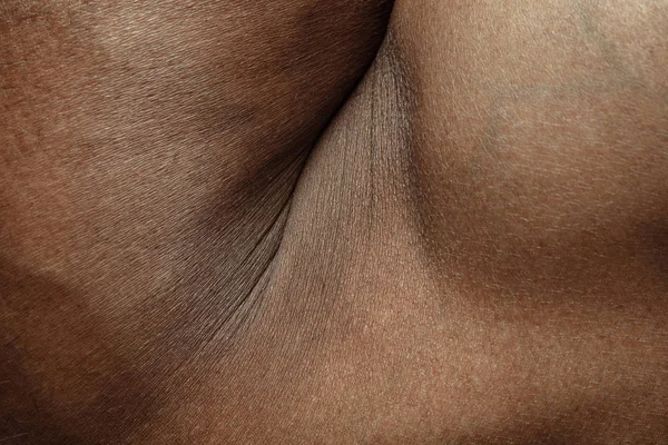 Texture of human skin. Close up of african-american male body — Stock Fotó