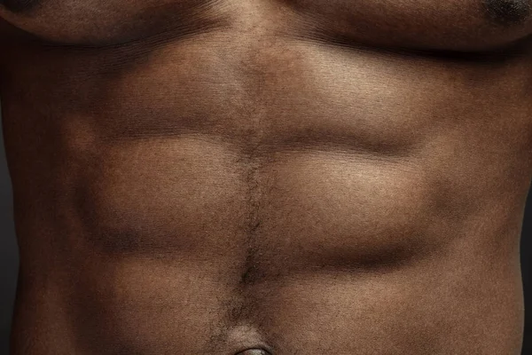 Texture of human skin. Close up of african-american male body — 스톡 사진