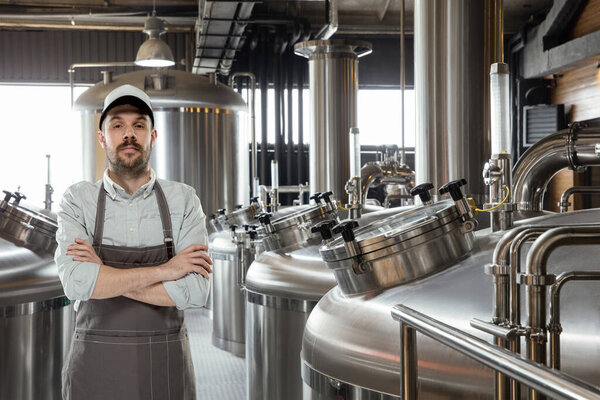 Professional brewer on his own craft alcohol production