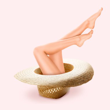 Moda sanat eseri, modern tasarım. Çağdaş sanat kolajı. Yaz mevsimi kavramı.