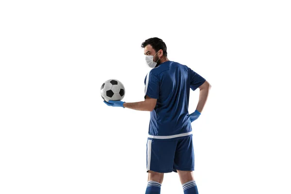 Esportista em máscara protetora, coronavírus tratamento ilustração conceito — Fotografia de Stock