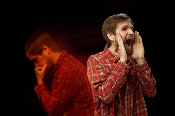 La versatilidad del hombre - emociones abiertas y sentimientos ocultos — Foto de Stock