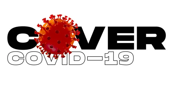 Модель COVID-19 у слові COVER концепція поширення пандемії, вірус 2020 — стокове фото