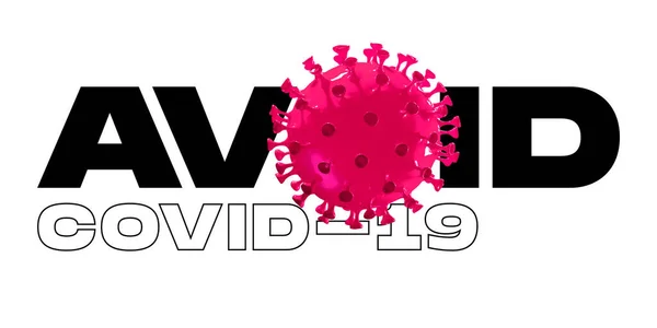 Modelo de COVID-19 en la palabra AVOID concepto de propagación pandémica, virus 2020 — Foto de Stock